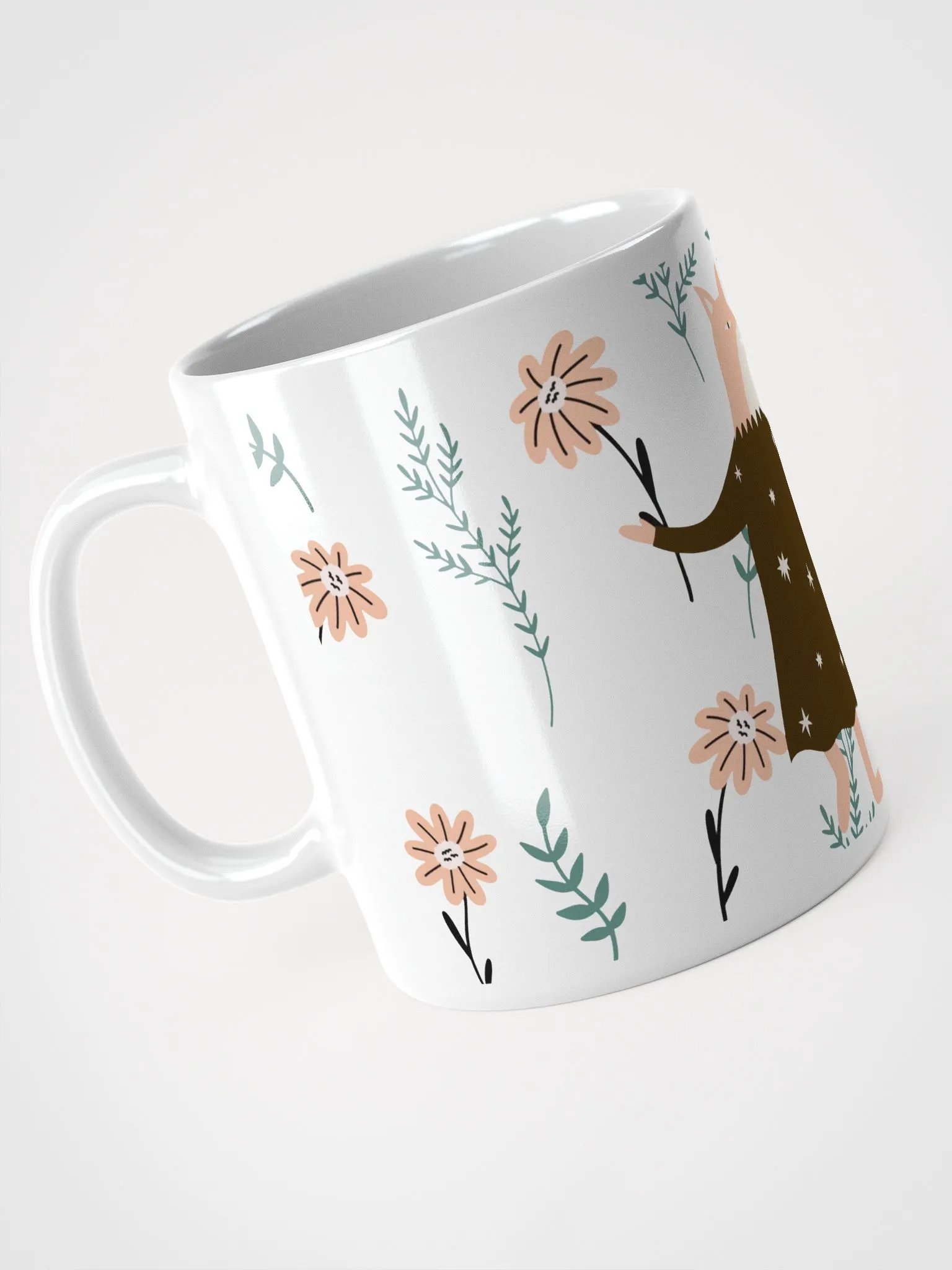 COFFEE MUG Floral Fox Folk Art| Housewarming Birthday Gifts Cute Weird Stuff Quirky Tea Ceramic product image (3)