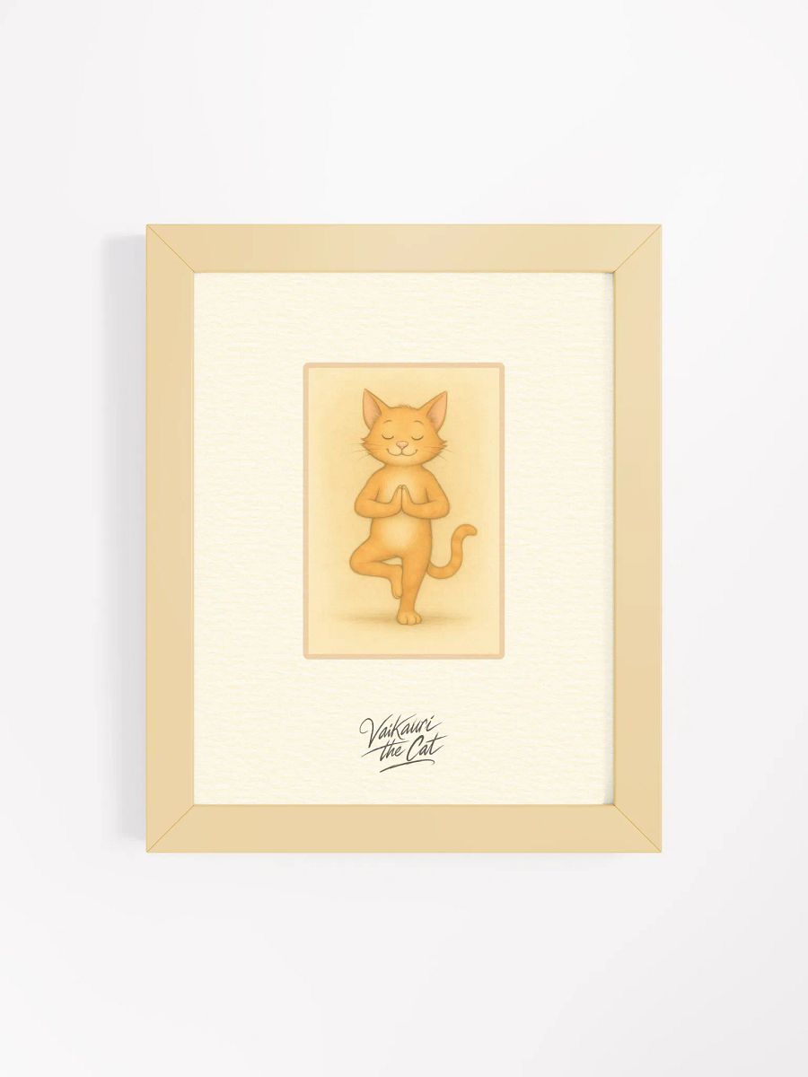 Vaikauri Cat Yoga Framed Artprint product image (8)