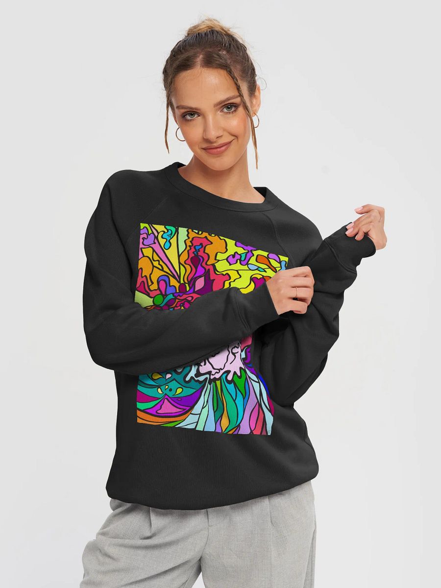 Vibrant Swirls Unisex Raglan Sweatshirt - Wave at Sunset product image (14)