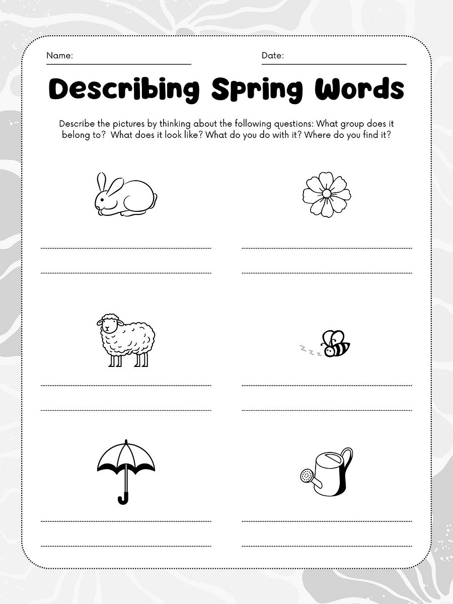 Spring Vocabulary Workbook for Kids – Fun Printable Activities for Learning Spring Words (Ages 5–8) product image (7)