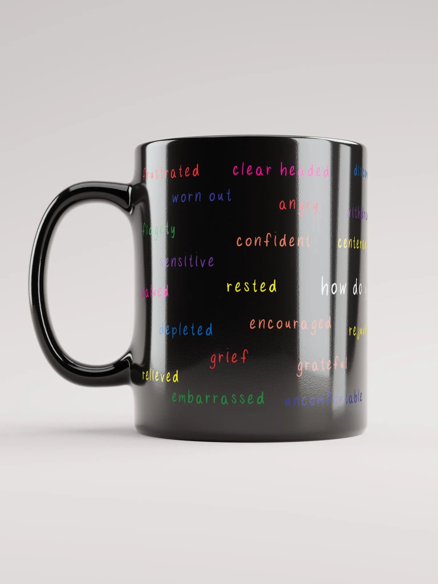 Feeling Words Mug in Black product image (1)