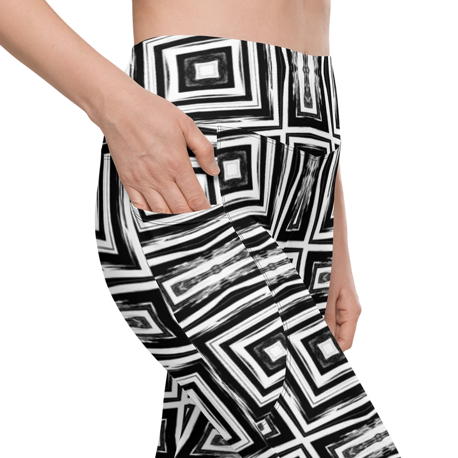 Abstract Monochrome Repeating Pattern All Over Print Ladies Leggings product image (28)