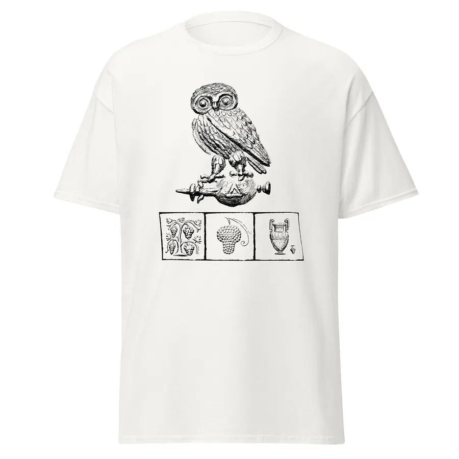 Athenian Owl Ancient Greek Art circa 150 BC, T-Shirt product image (1)