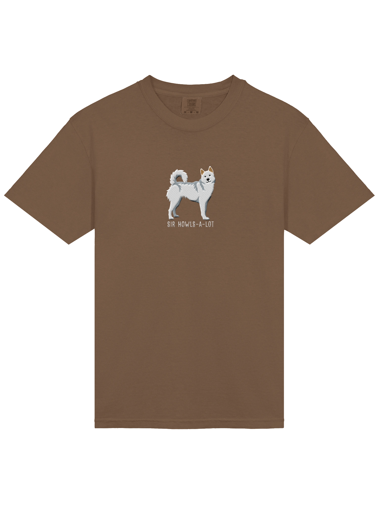 Sir Howls-A-Lot T-Shirt(Embroidered) of a Siberian Husky(White) product image (13)