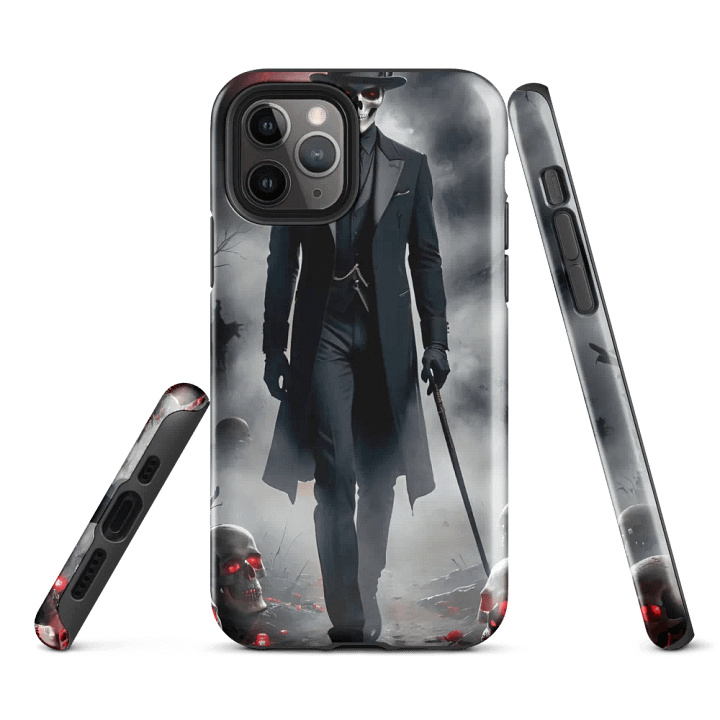Shadow Walker iPhone Tough Case - Mysterious Skull Gentleman Design product image (2)