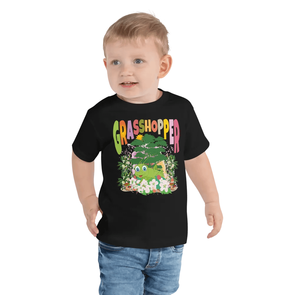 Grasshopper Colorful Funny Cute Bella + Canvas Toddler T-Shirt – Funny Shirt for Kids product image (4)