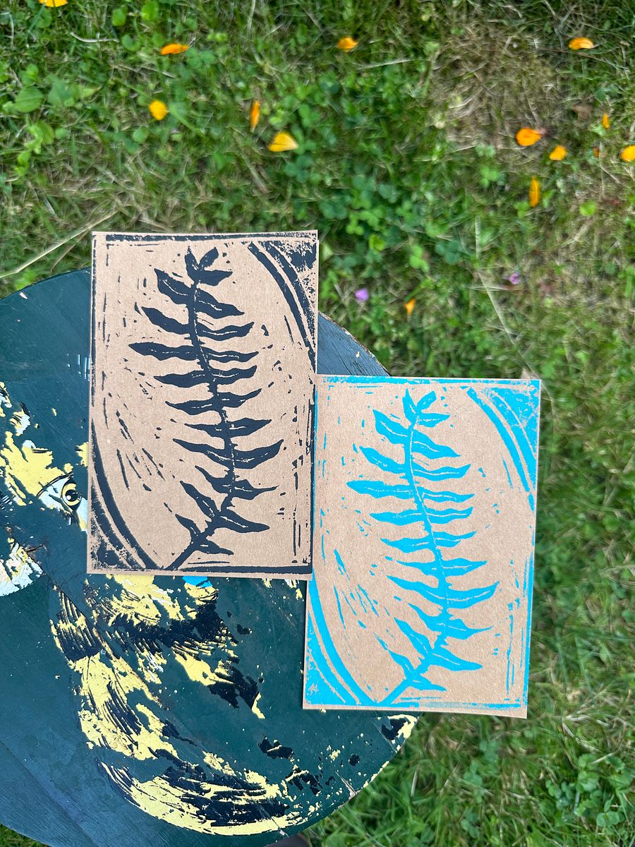 Fern Block Print Greeting Card (Blank) product image (1)