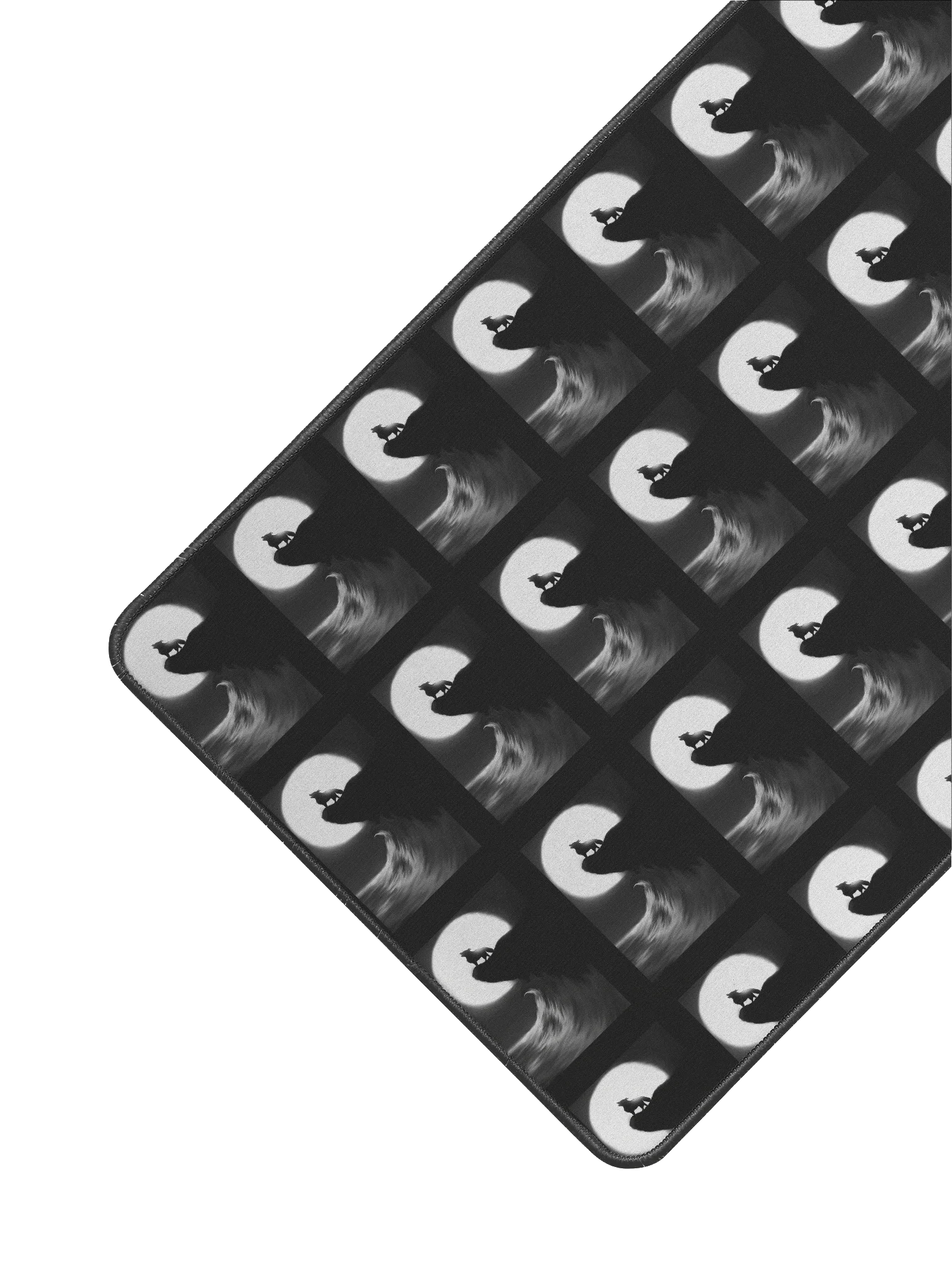 Lunar Wolf Silhouette Desk Mat 12" x 22" product image (2)