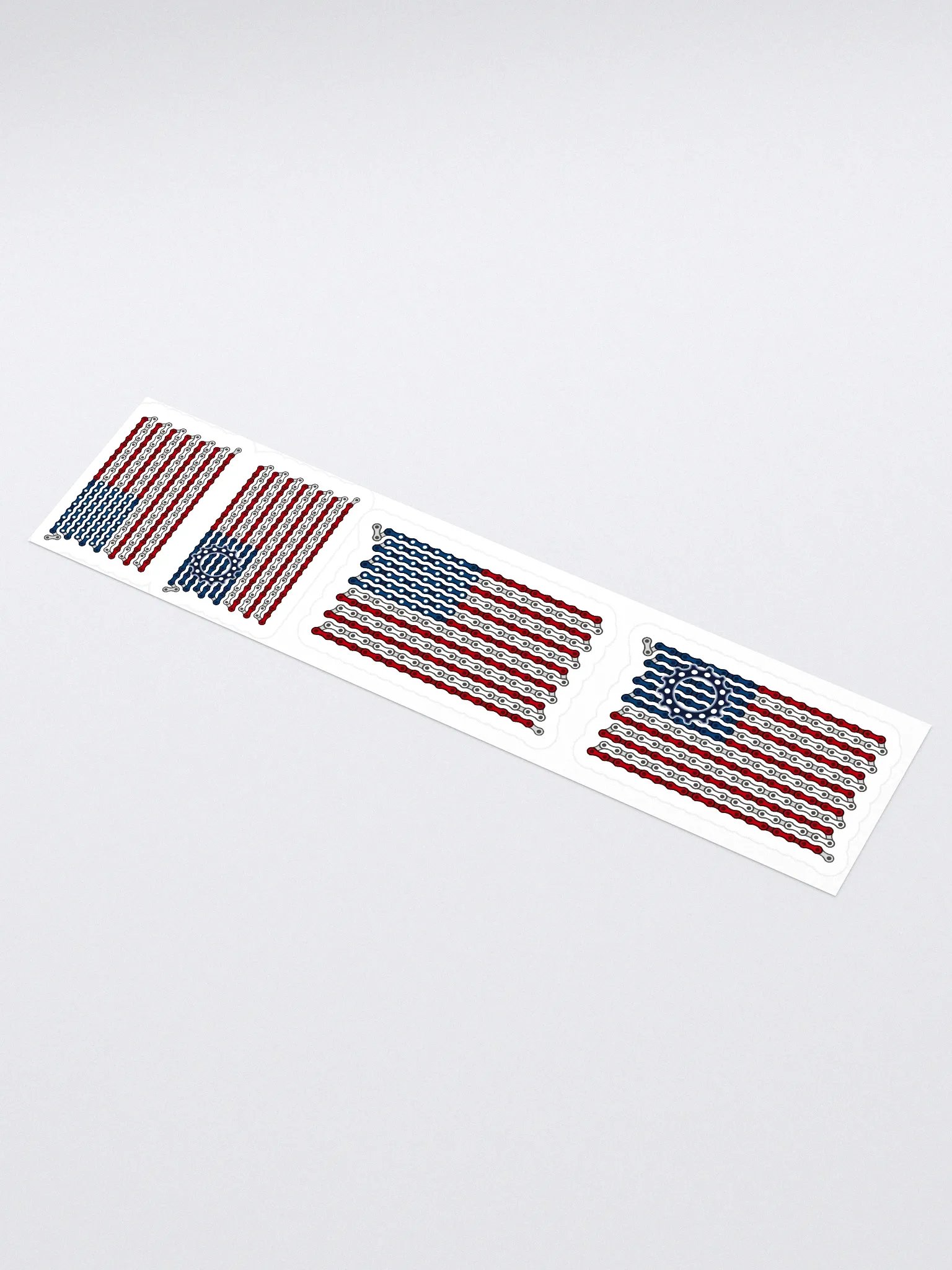USA Dual Bike Chain Flag Stickers, Mixed Size 4 Pack product image (1)