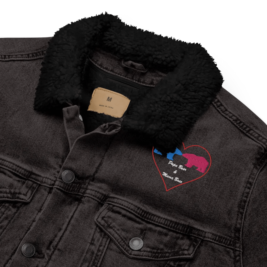 Papa & Mama Bear Unisex Sherpa Denim Jacket product image (6)