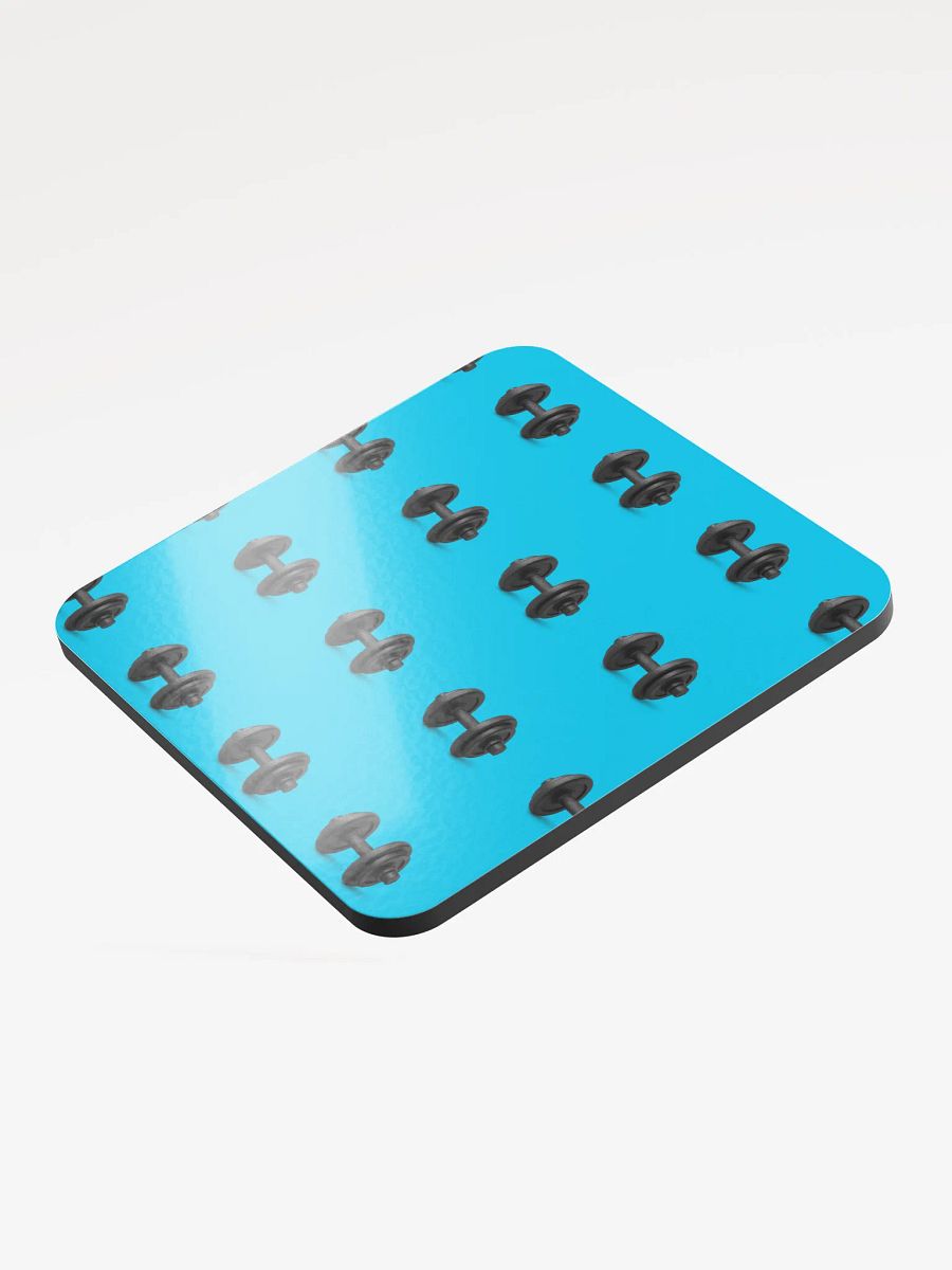 Cyan Black Dumbbell Cork Coaster product image (3)