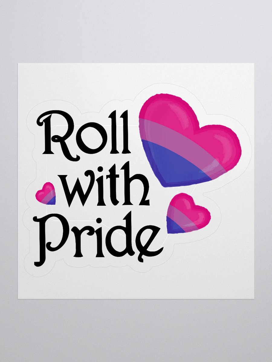 Roll with Pride Kiss Cut Stickers - Bi Hearts product image (1)