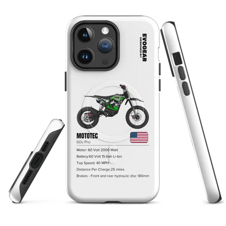 White Mototec 60V Pro iPhone MagSafe Case 2.0 product image (1)