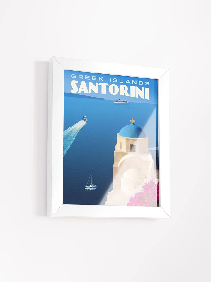 Framed Vintage-Style Santorini Travel Poster product image (13)