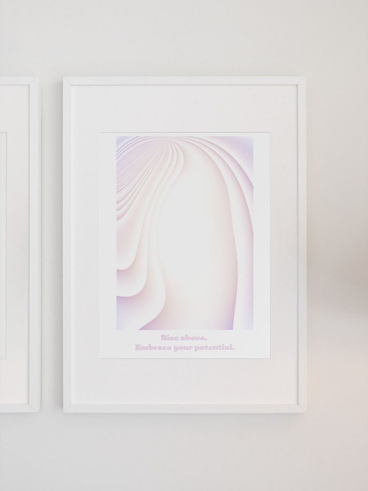 Rise Above Embrace Potential Poster, Inspirational Quote Print, Soft Pastel Wall Art, Modern Office Decor, Motivational Message Artwork product image (1)
