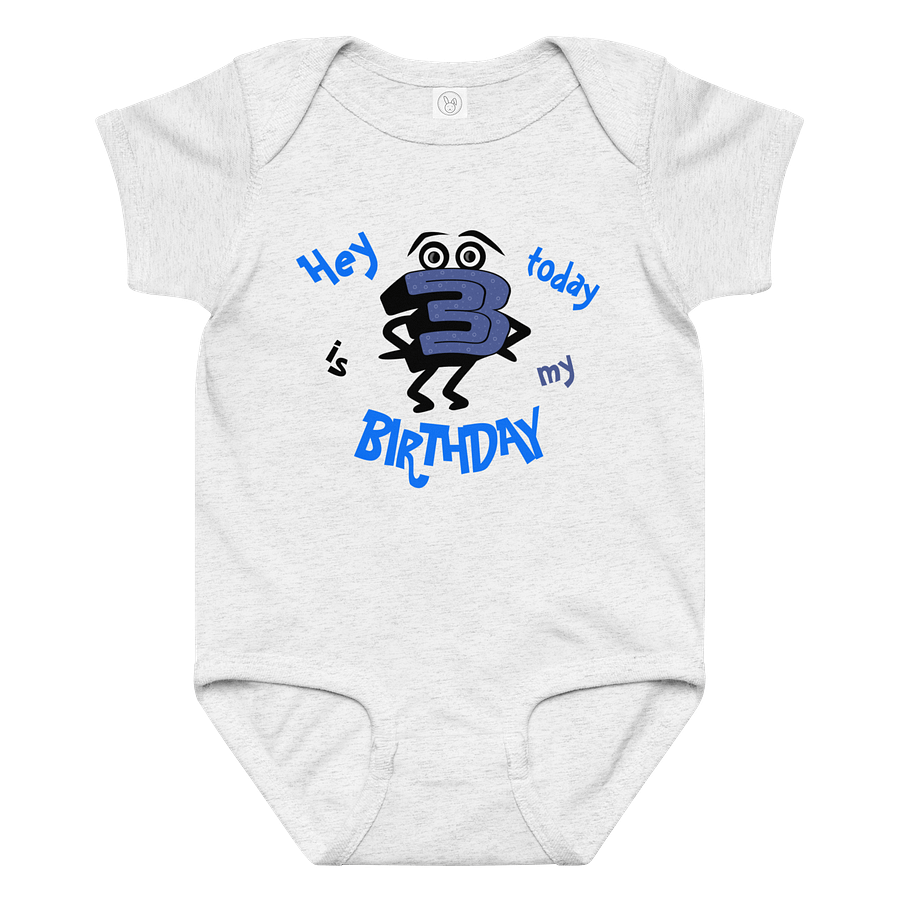 Playful Birthday Number 3 Baby Bodysuit product image (3)