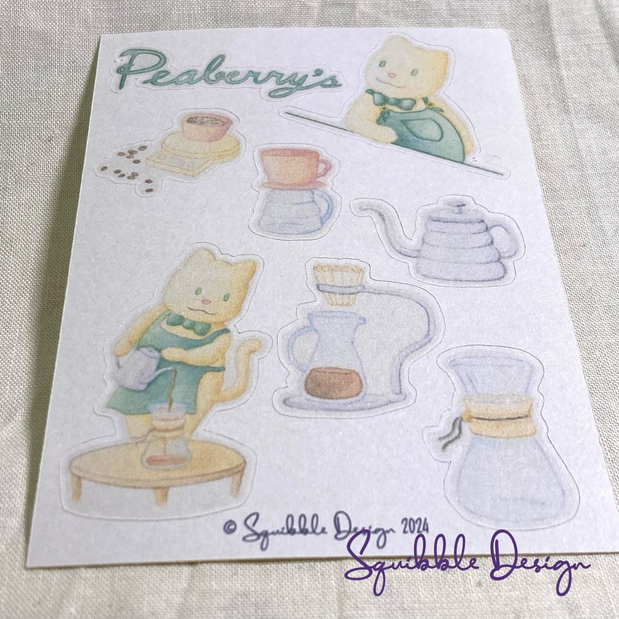 Small Paper Sticker Sheet - Peaberry's cafe product image (1)