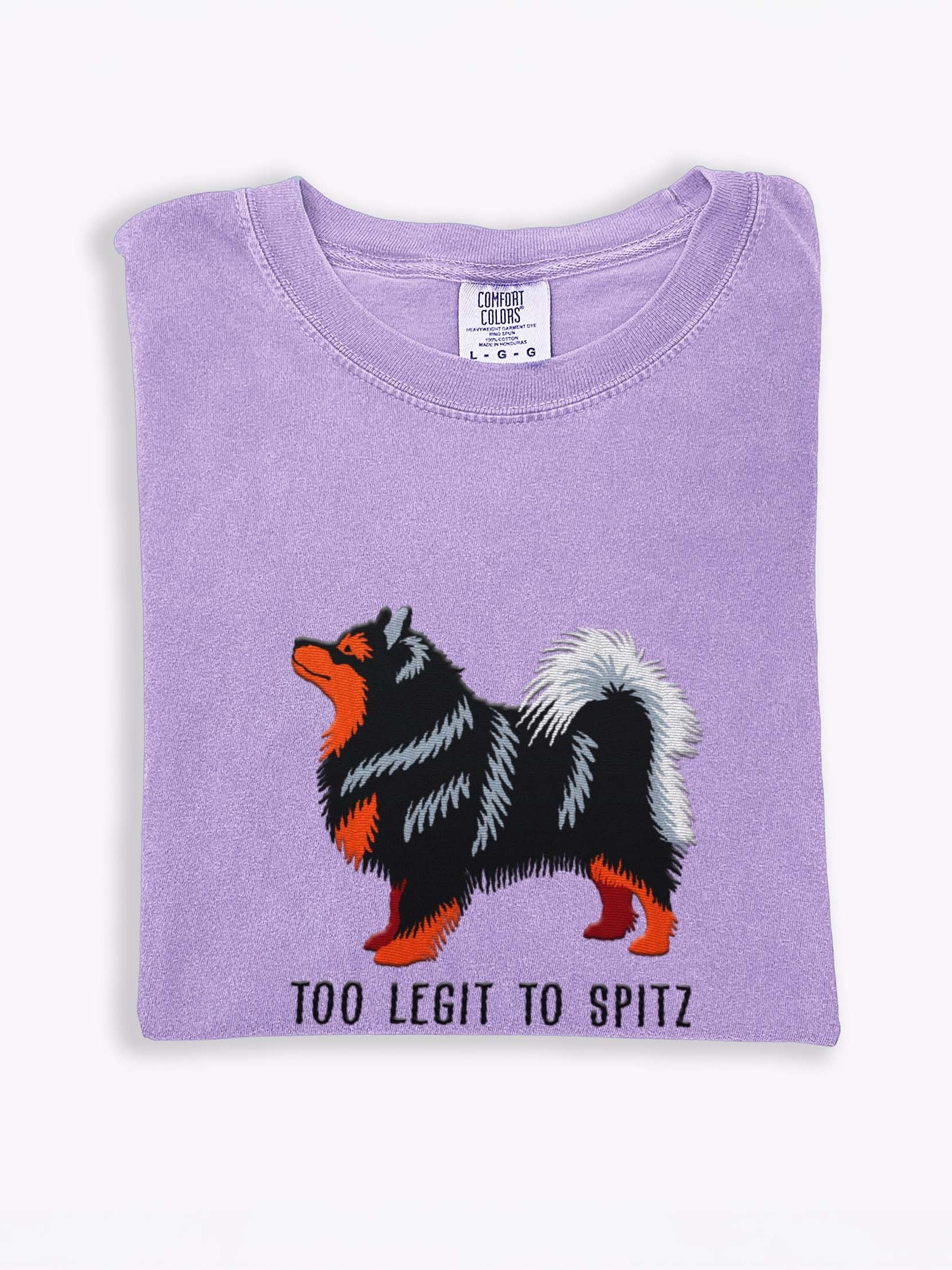 Too Legit to Spitz T-Shirt(Embroidered) of a Finnish Lapphund(Black & Tan) product image (1)