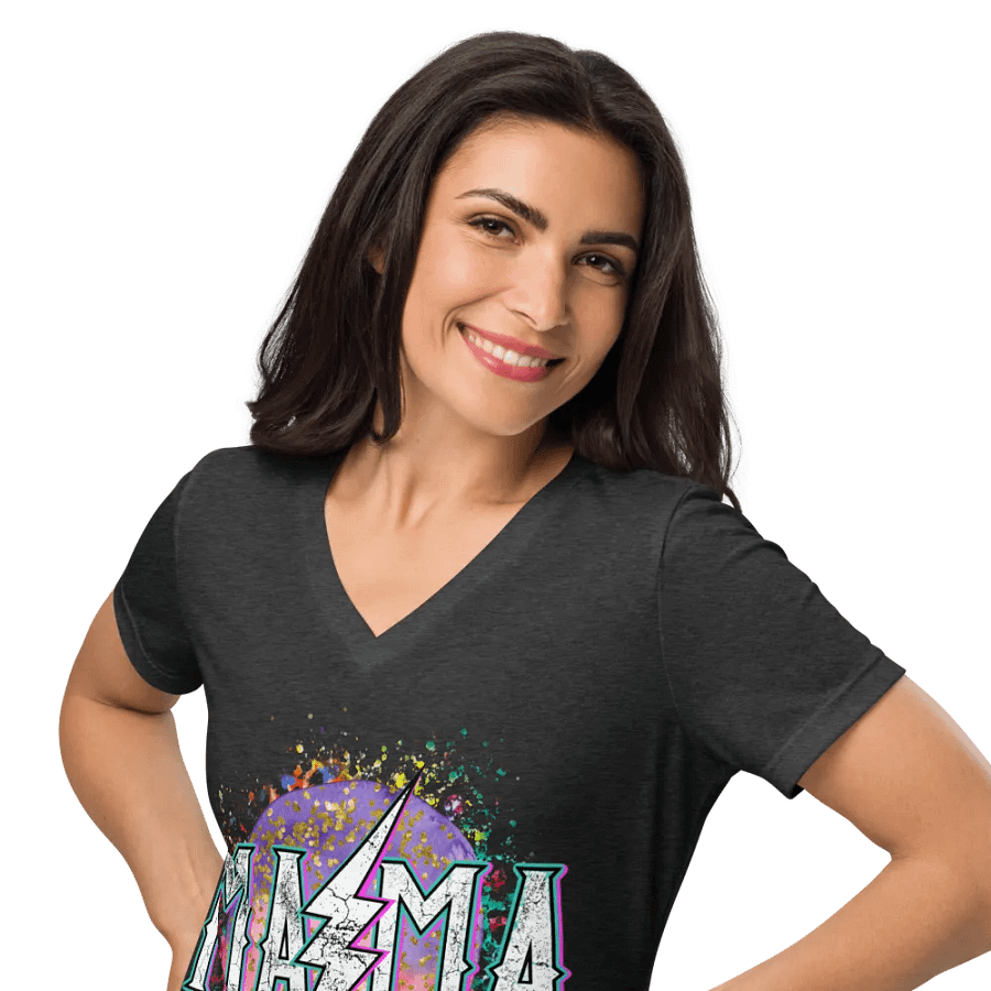 'MAMA' Lightning Bolt V-Neck Tee product image (37)