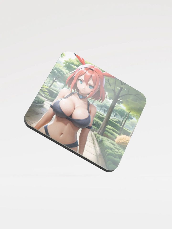 Crimson Charm Glossed Cork Coaster product image (1)