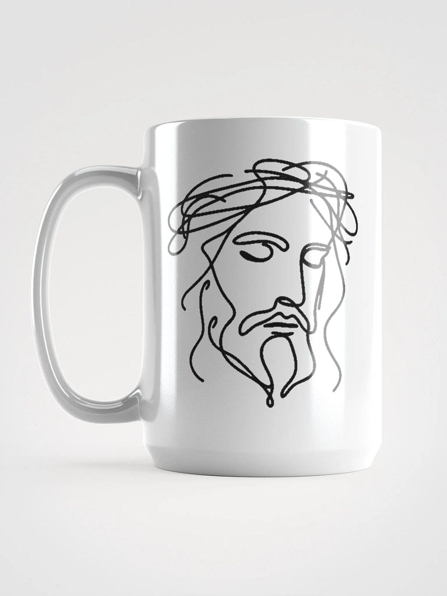 Jesus Line Art - Faith-Inspired White Glossy Mug product image (6)
