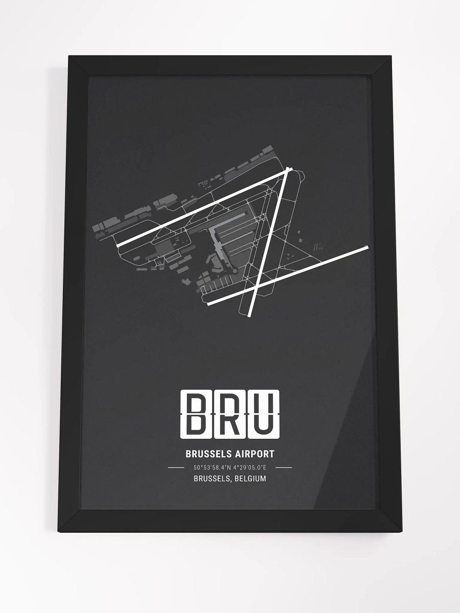 Framed Airport BRU Premium Map On Matt Paper product image (4)