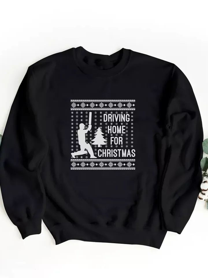 Cricket Driving Home For Christmas Jumper Sweatshirt Funny Bat Gift For Grandpa product image (2)