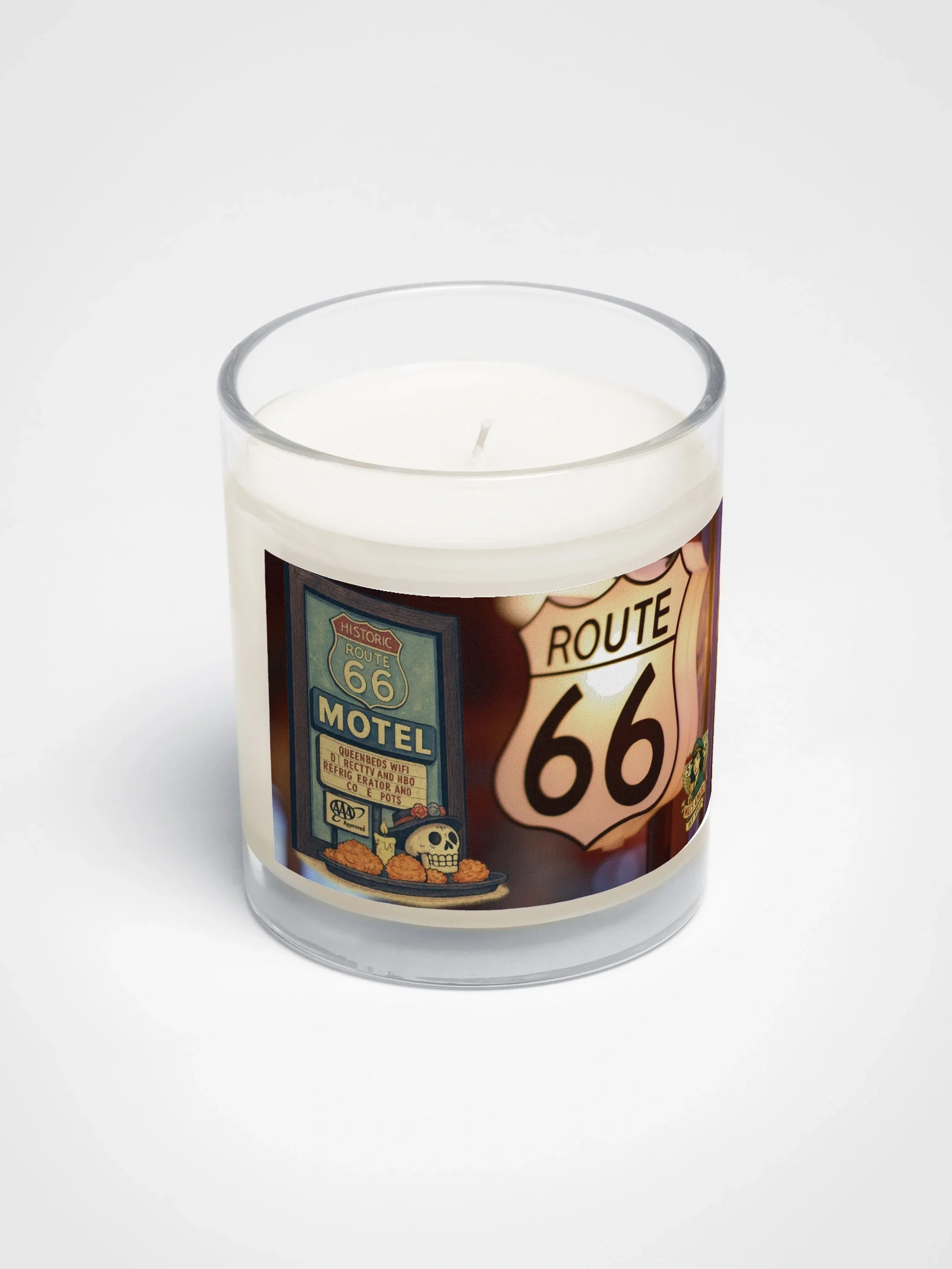 Route 66 Motel Candle – Día de los Muertos Inspired Travel Decor product image (4)