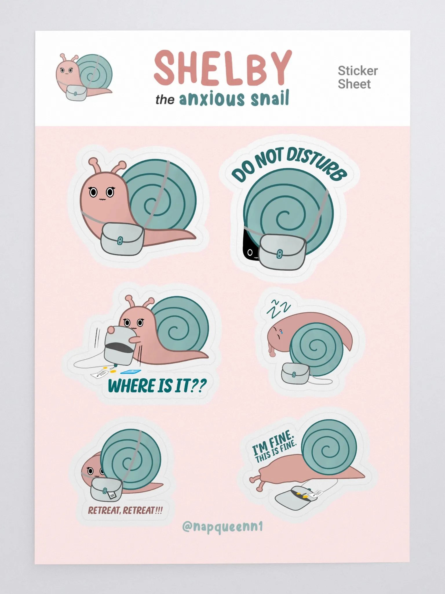 Shelby the Anxious Snail - Sticker Sheet product image (3)