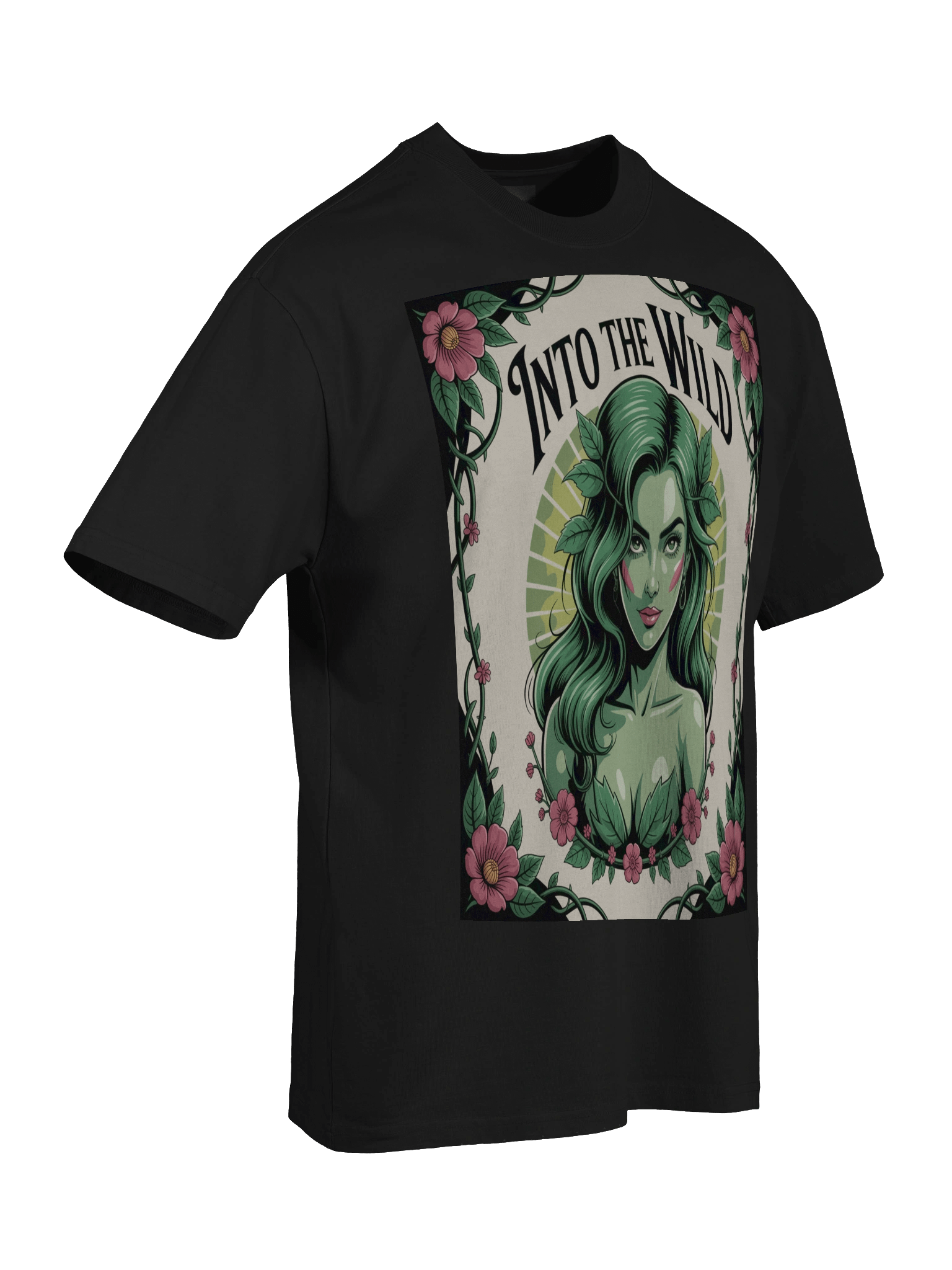 Into the Wild: Poison Ivy Enchanted Bloom Oversized Faded Unisex T-Shirt product image (8)