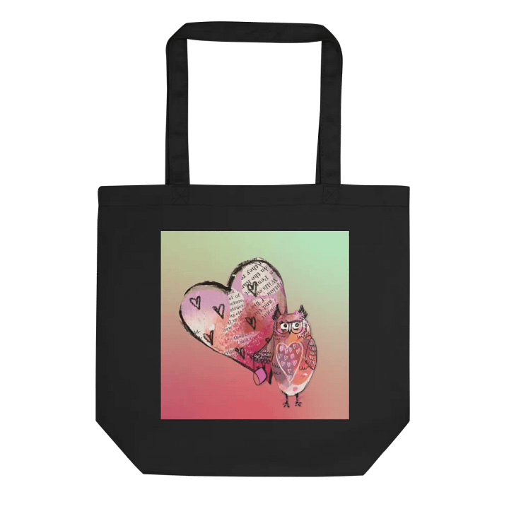 Owl with a heart tote bag product image (1)