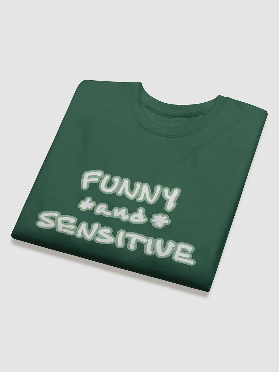 FUNNY *and* SENSITIVE (lined design, #96B697) Premium Cotton Crewneck product image (4)