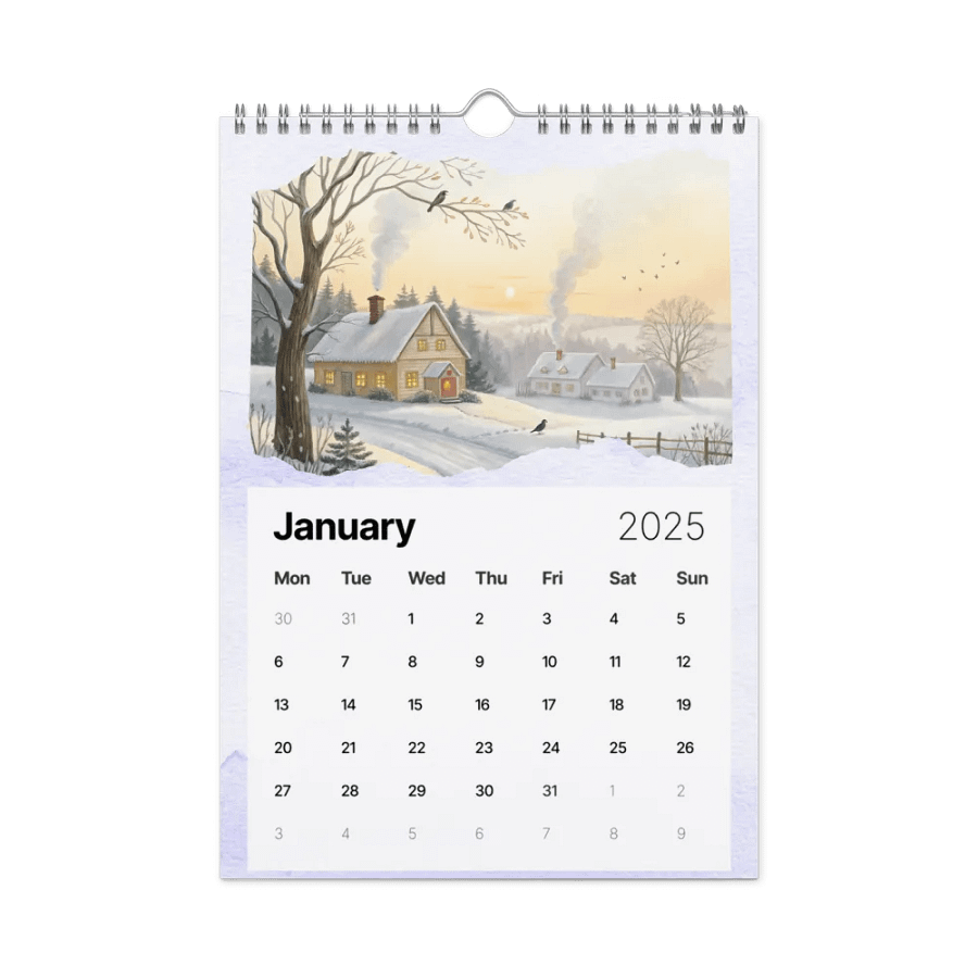 WATERCOLOR SEASONAL SCENES WALL CALENDAR 2025 product image (6)