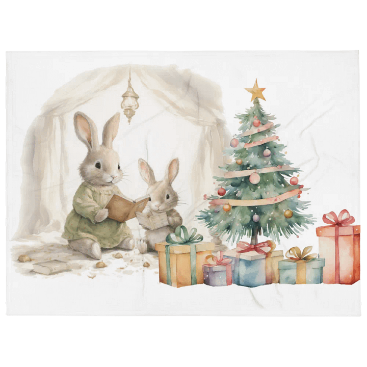 Cozy Rabbit Reading Time Throw Blanket product image (1)
