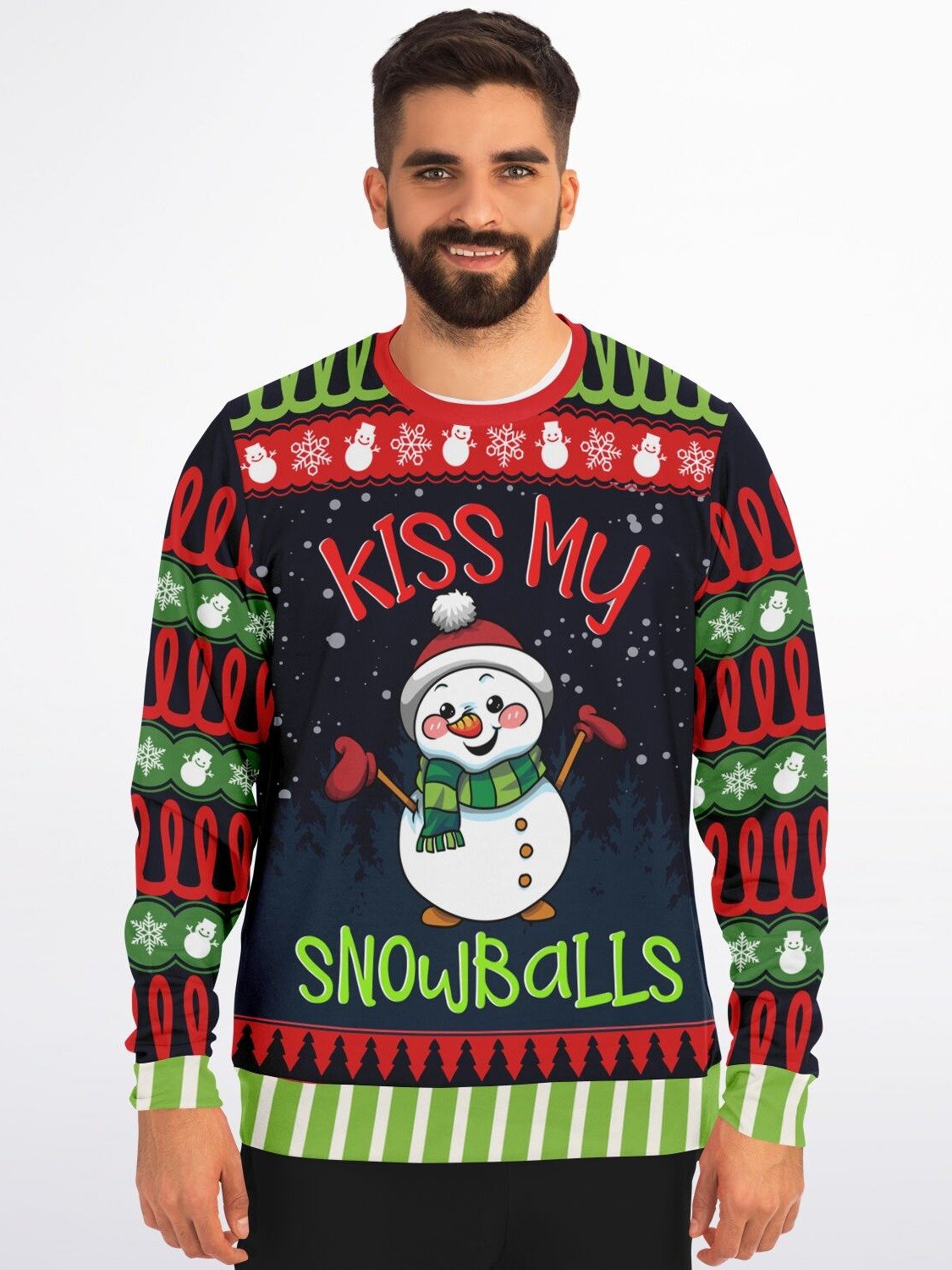"Kiss My Snowballs" Funny Snowman Christmas Sweatshirt | Sassy Holiday Sweater | Winter Party Outfit product image (1)