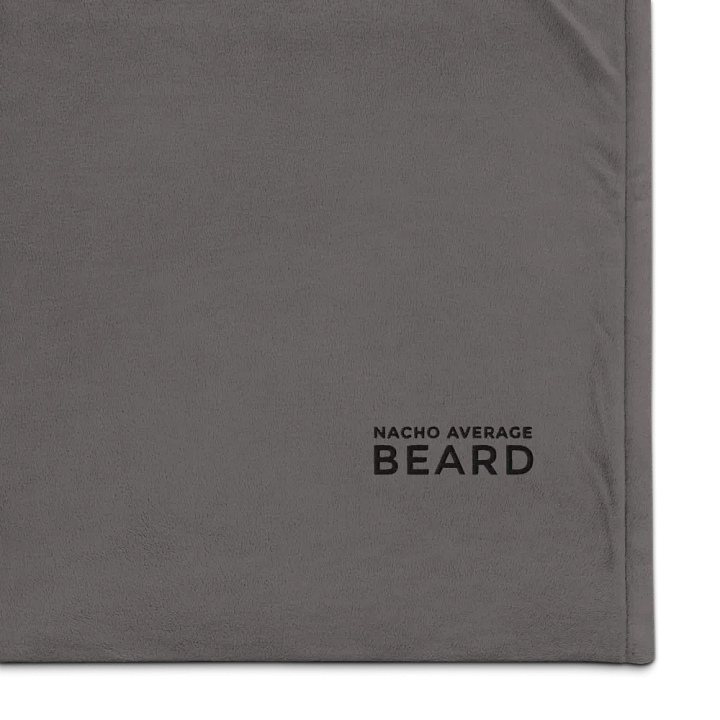 Nocha Average Beard Embroider Sherpa Blanket (Grey/ Black) product image (1)
