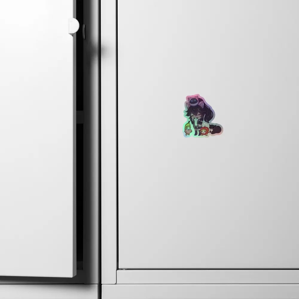 Neko and the Silly Cats Squad Holographic Sticker product image (6)