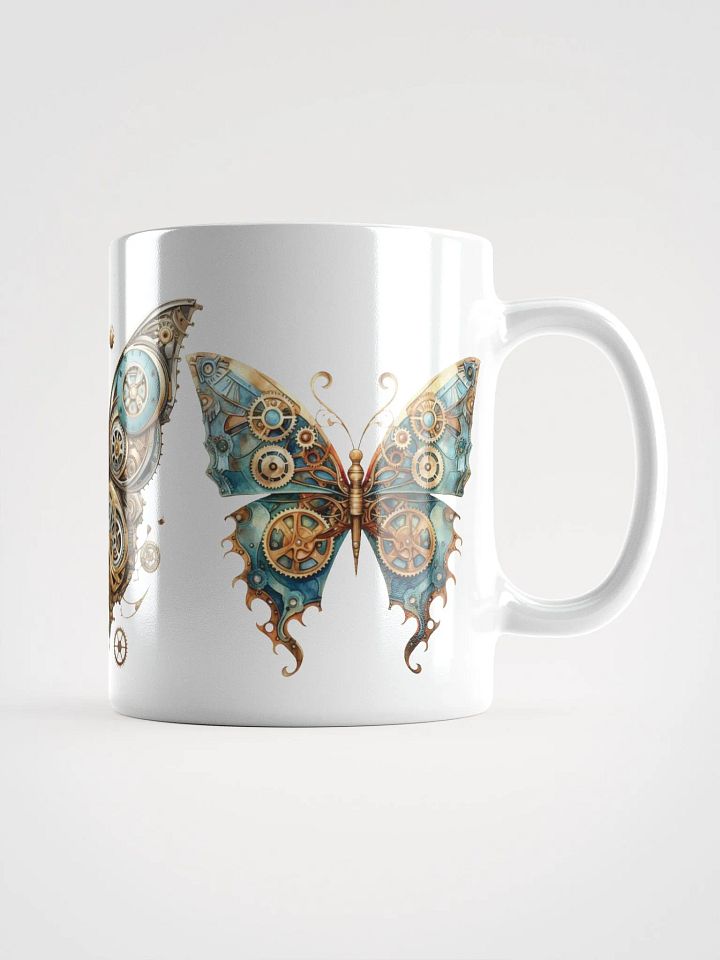 Steampunk Butterflies White Glossy Mug product image (1)