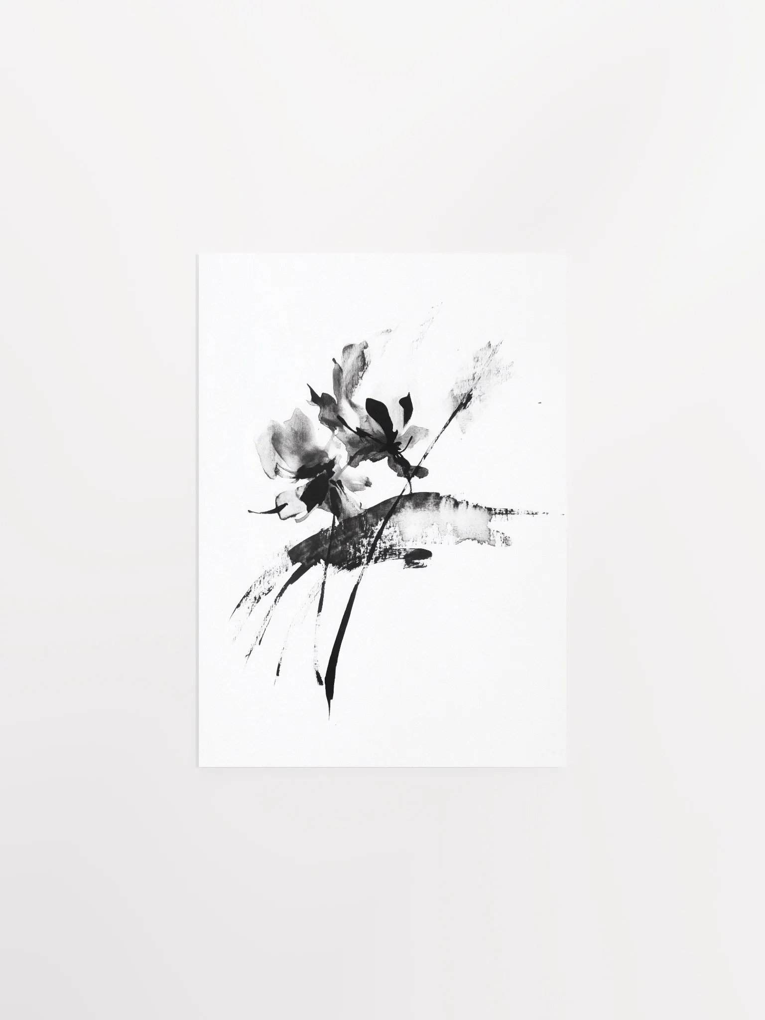 Ink Bloom III: Monochromatic Floral Art Print product image (1)