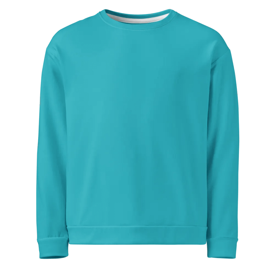Plain Turquoise Blue Light Summer Unisex Recycled Polyester Heavyweight Premium Sweatshirt by Treasure Pie product image (7)
