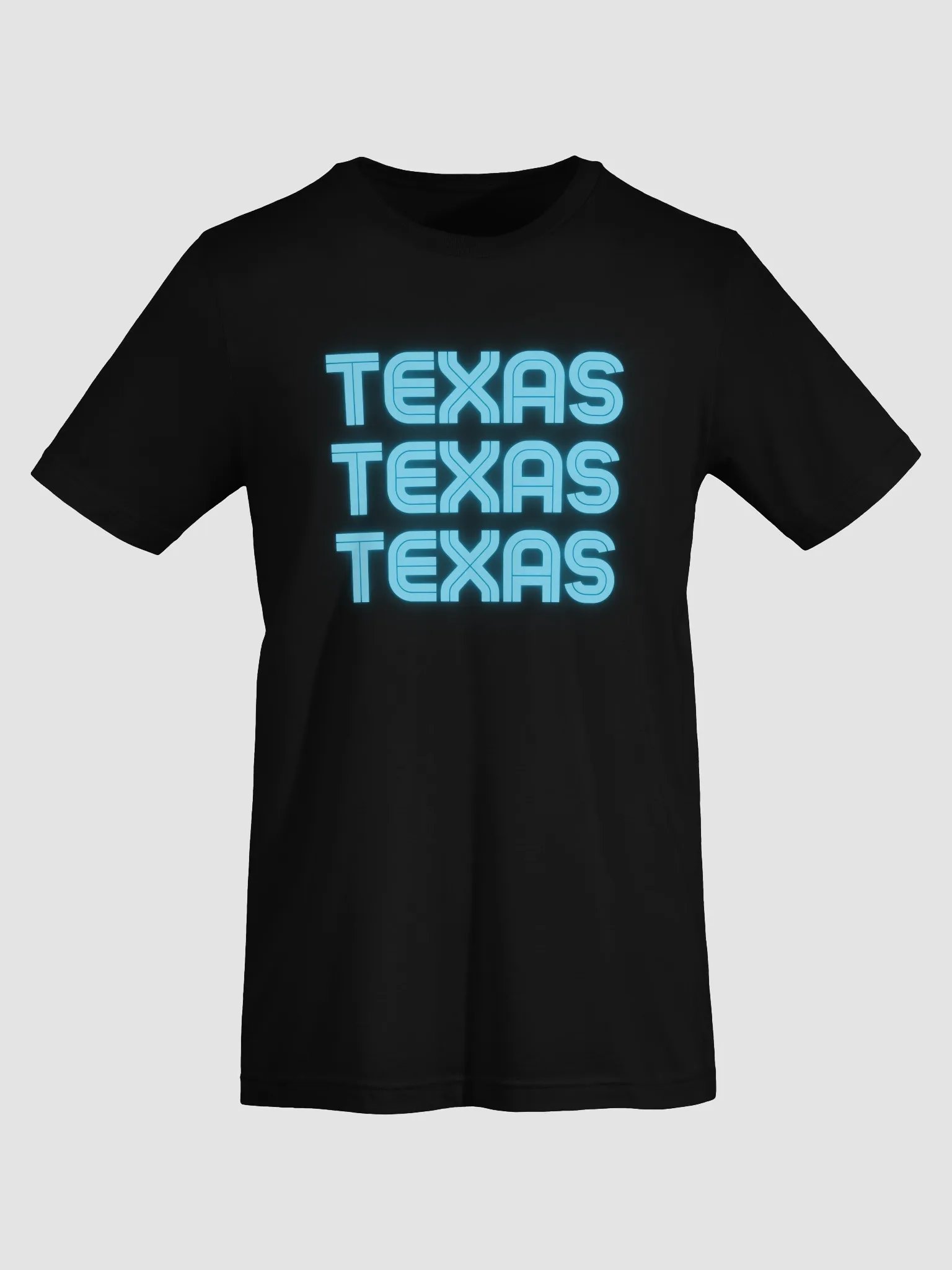 💙 Triple Texas Neon Glow T-Shirt | Bella+Canvas Unisex Tee | Colo Pro Font in Blue Neon product image (44)