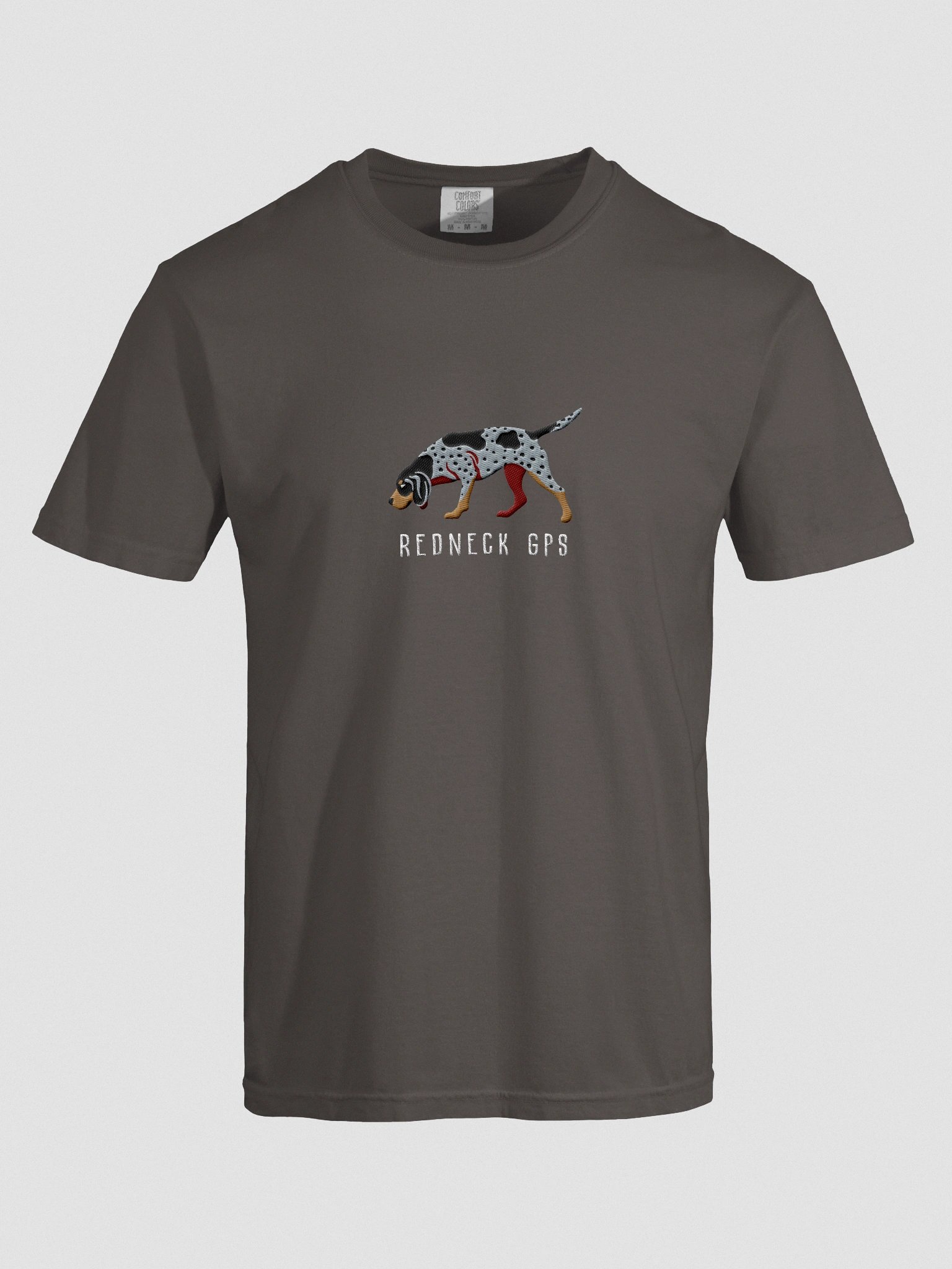 Redneck GPS T-Shirt(Embroidered) of a Bluetick Coonhound product image (10)