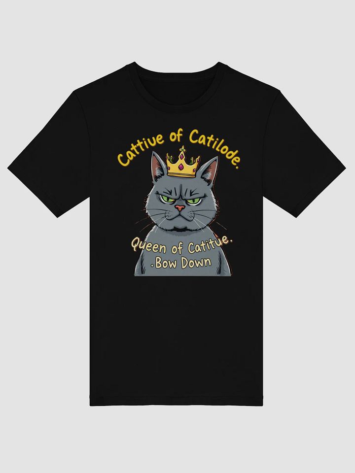 Cattitude Queen: Bow Down to Feline Royalty T-Shirt product image (3)