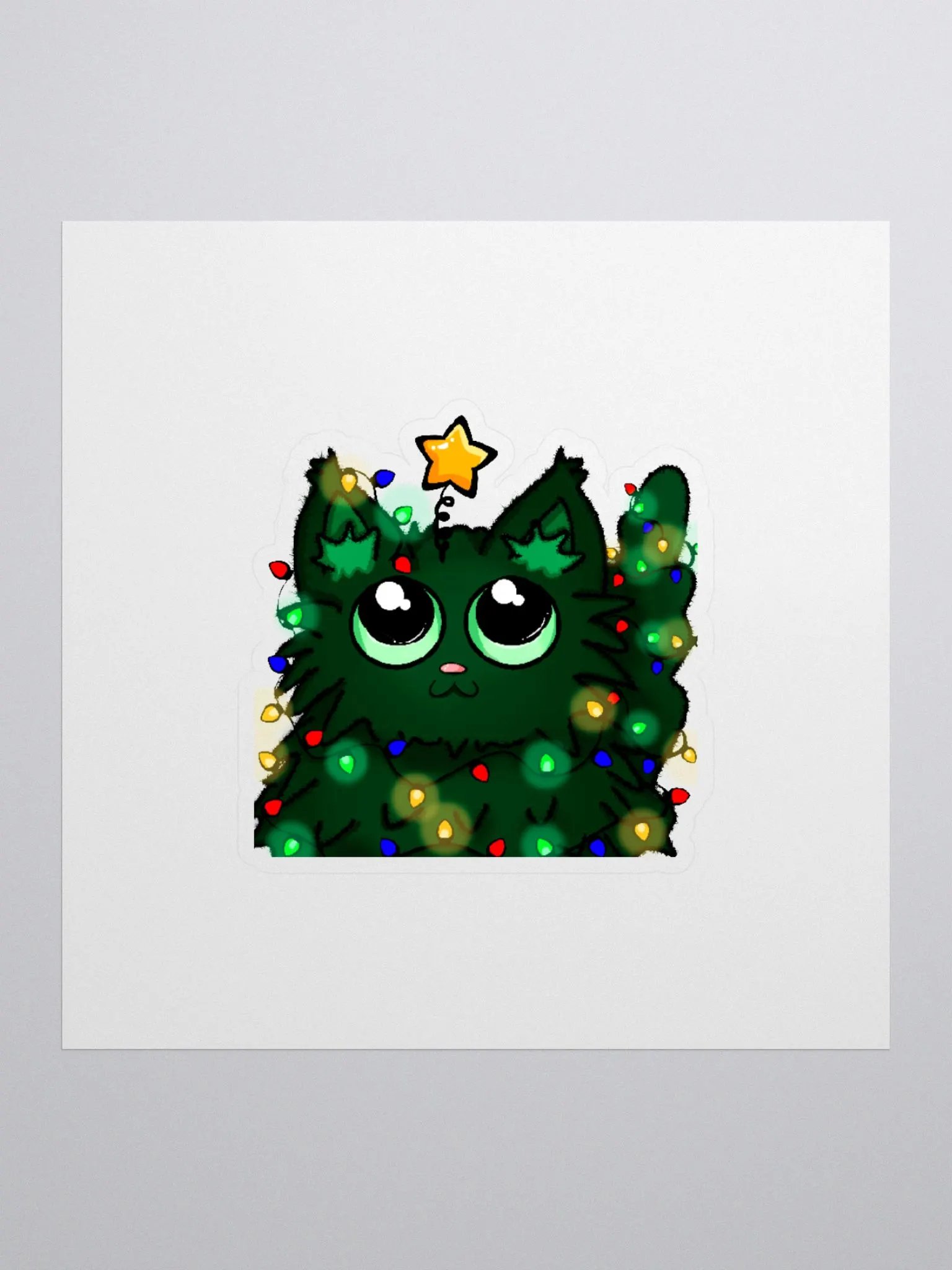 Christmas Tree Cat Sticker product image (1)