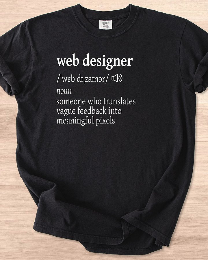 Web Designer Dictionary Meaning Tee (Dark Mode) product image (1)