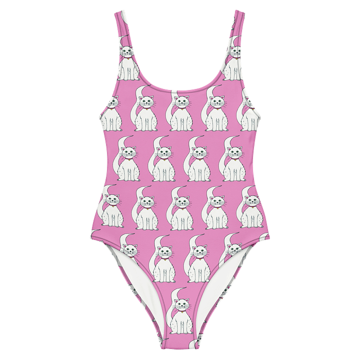 White Cat (art by Dina R.) akril painting picture - One-Piece Swimsuit product image (2)