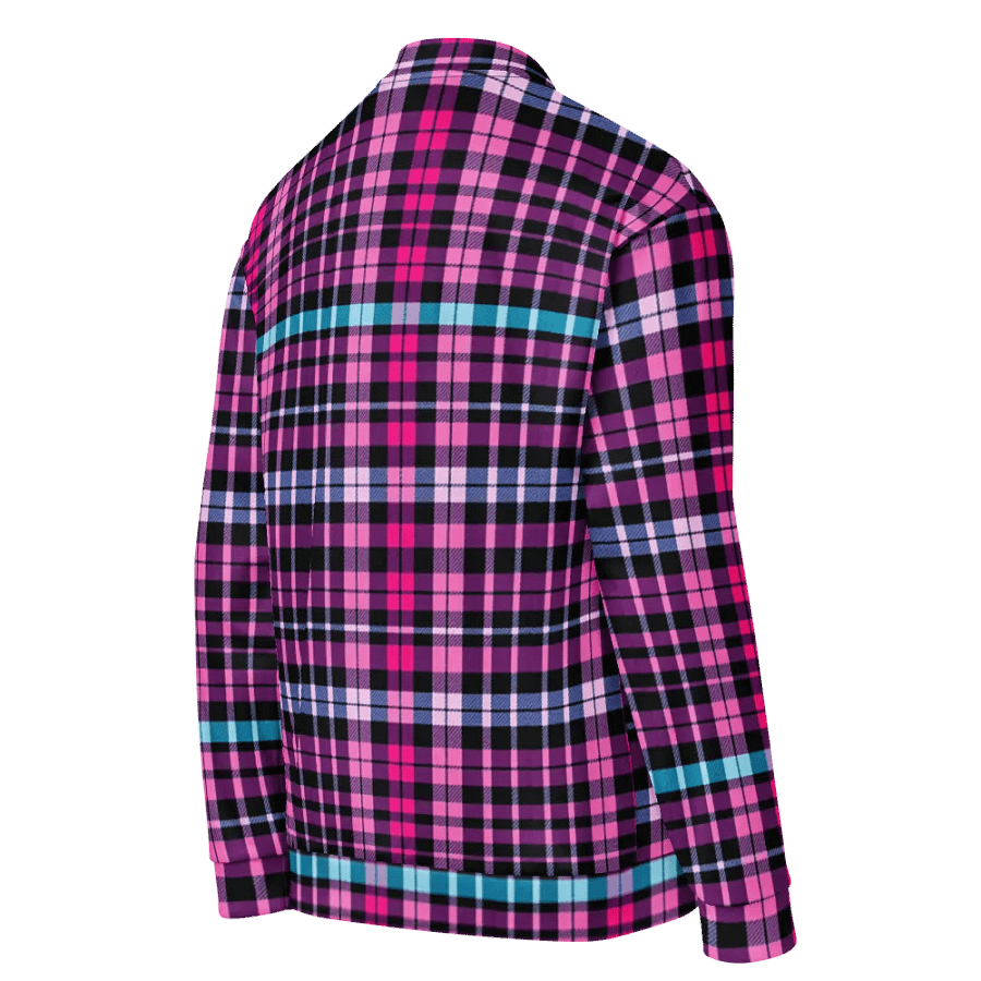 Turquoise Plaid Dreams Bomber Jacket product image (5)