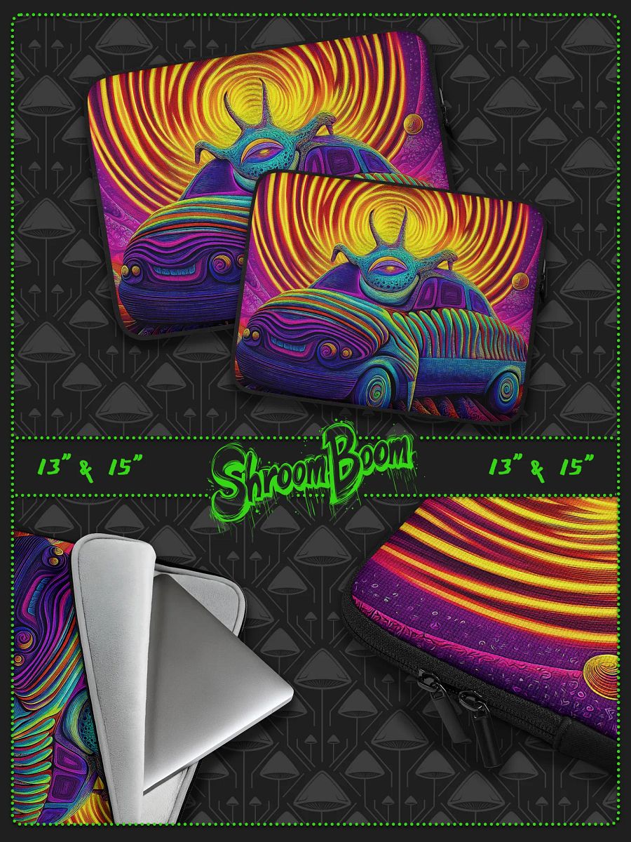 SHROOMBOOM Psychedelic Laptop Sleeve – Surreal Art Case for 13”/15” Laptops - #LTS3 product image (1)