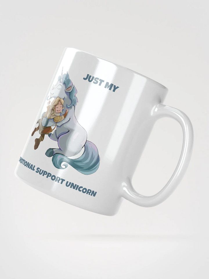 Emotional support Unicorn & Elf white ceramic mug 11oz 15oz 20oz for gamers and horse lovers product image (2)