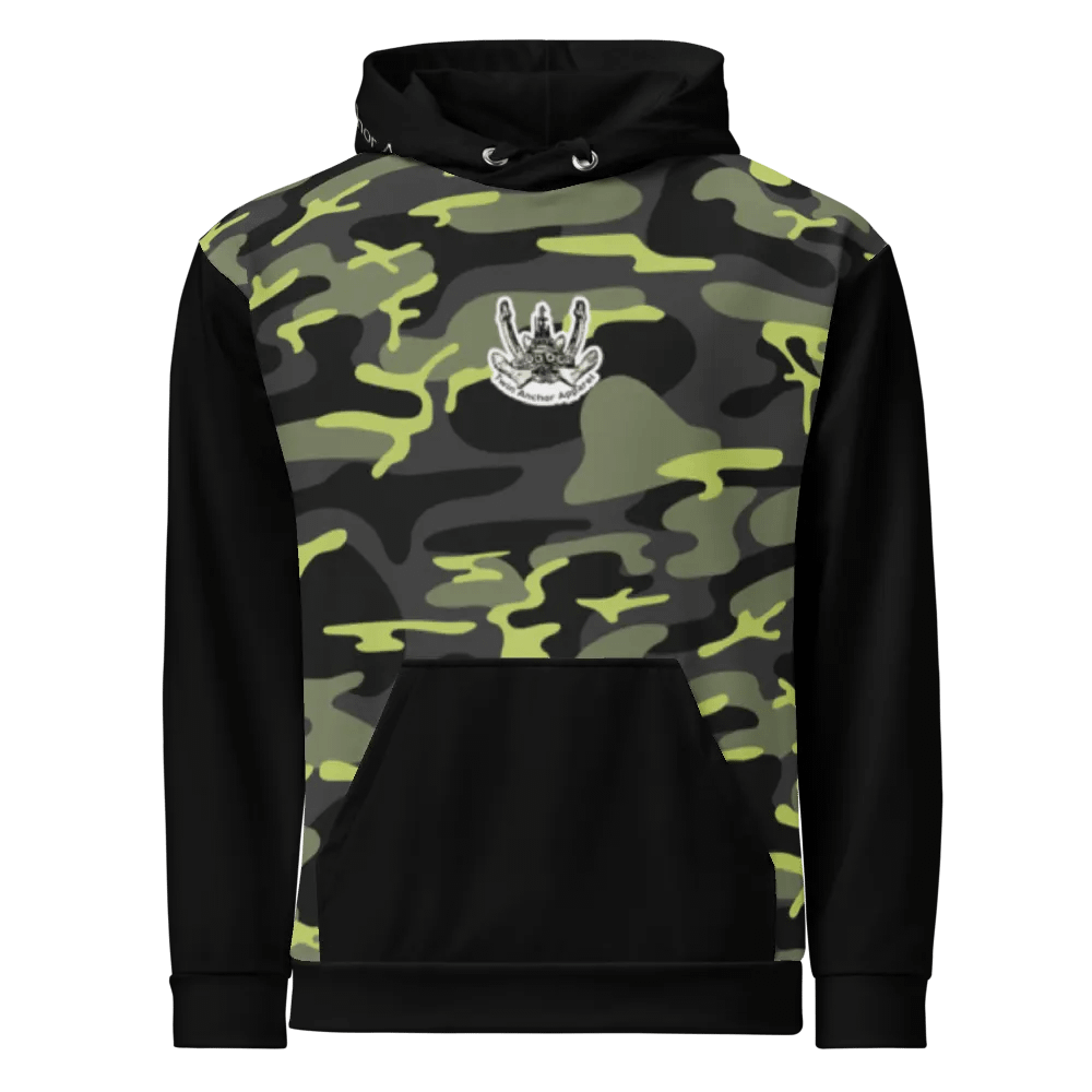 black & Green Camouflage Foss double tug Sketch Hoodie product image (4)